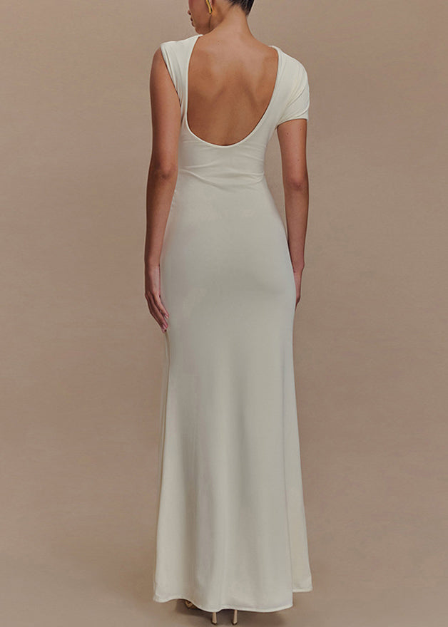 Robe d'été slim originale dos nu en coton