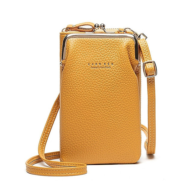 Tasche Gold Damen Kunstleder mit Rahmen Schwarz Crossbody
