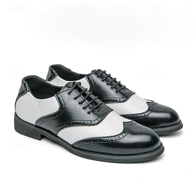and White in Wingtip Men's Oxford Shoes Brogue Two-Tone