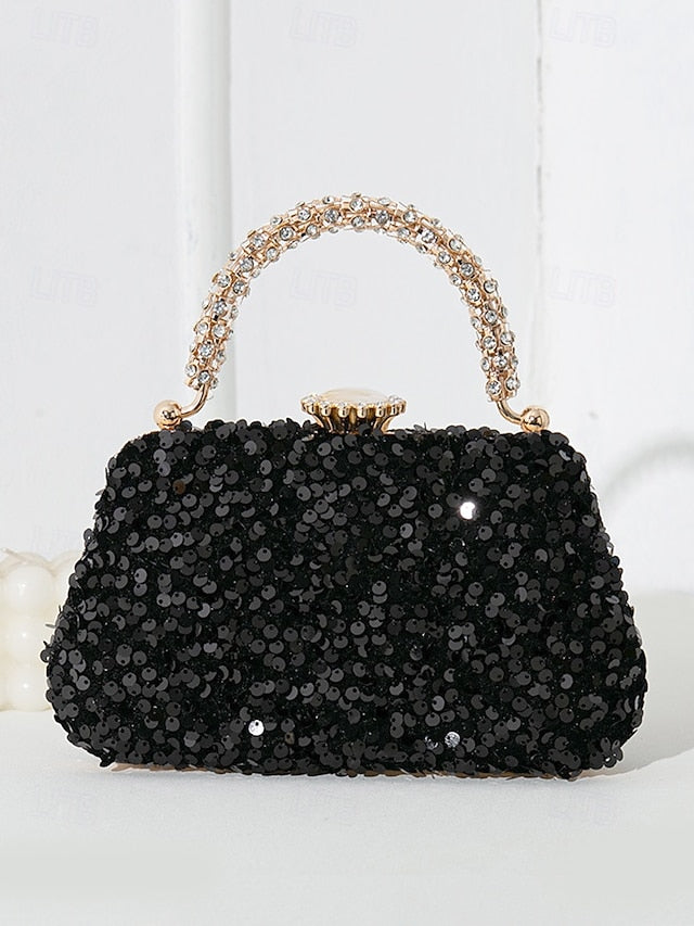 Women's Embellished Vintage Clutch Evening Bag Sequin –