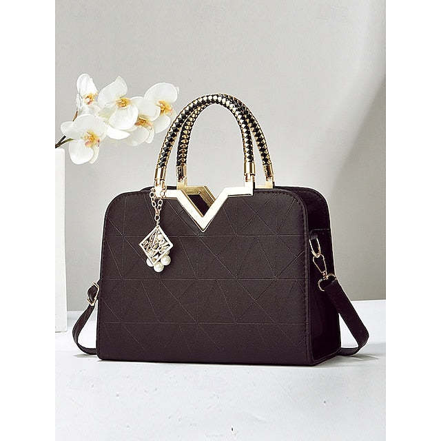 Handbag Faux with Elegant – Women's Pendant Pearl Leather