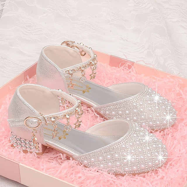 Leather Heels Shoes Heel Dress Glitters Daily Girls' PU