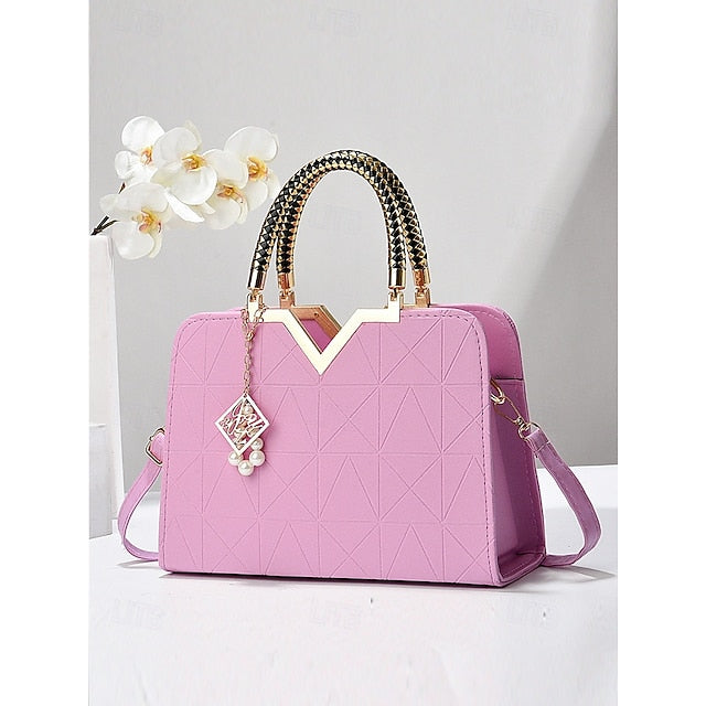 Handbag Faux with Elegant – Women's Pendant Pearl Leather