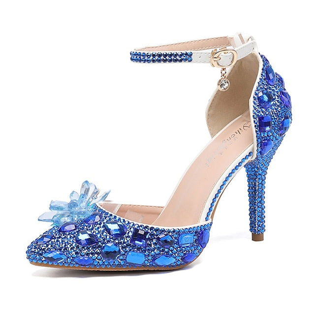 Purple Sandals Women's High – Rhinestone Heel Elegant