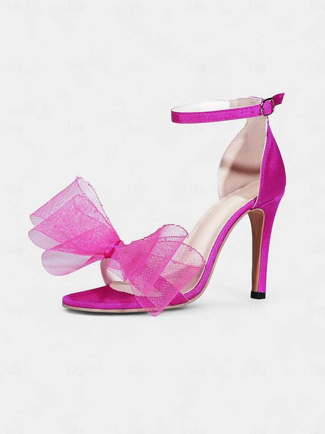 Stiletto Women's Bow Elegant Hot High Heel - Pink Sandals