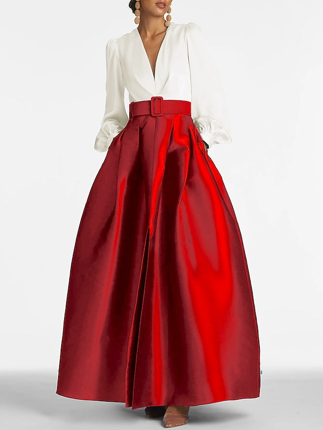 Wedding High Formal Guest Gown Floor Dress A-Line Evening Split
