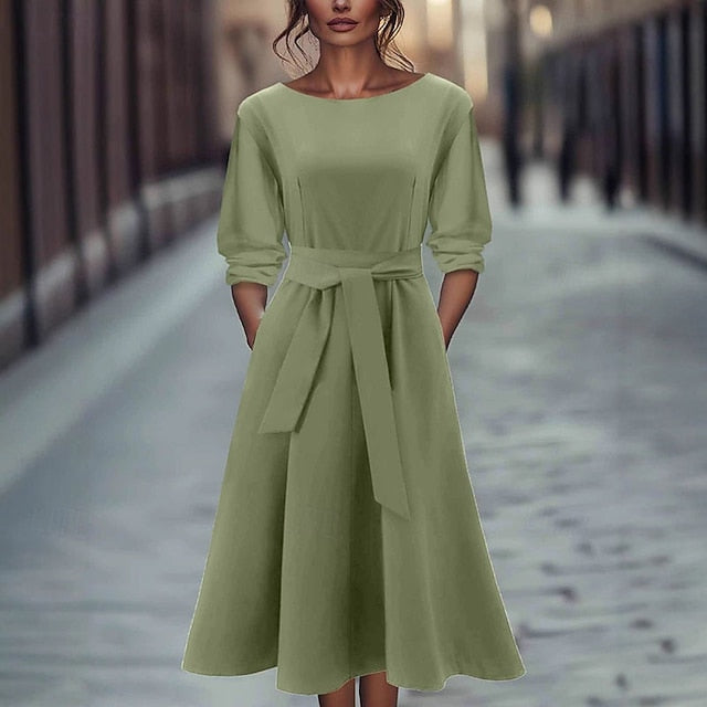 Women's Midi Dress Black Dress Casual Dress Elegant Fashion