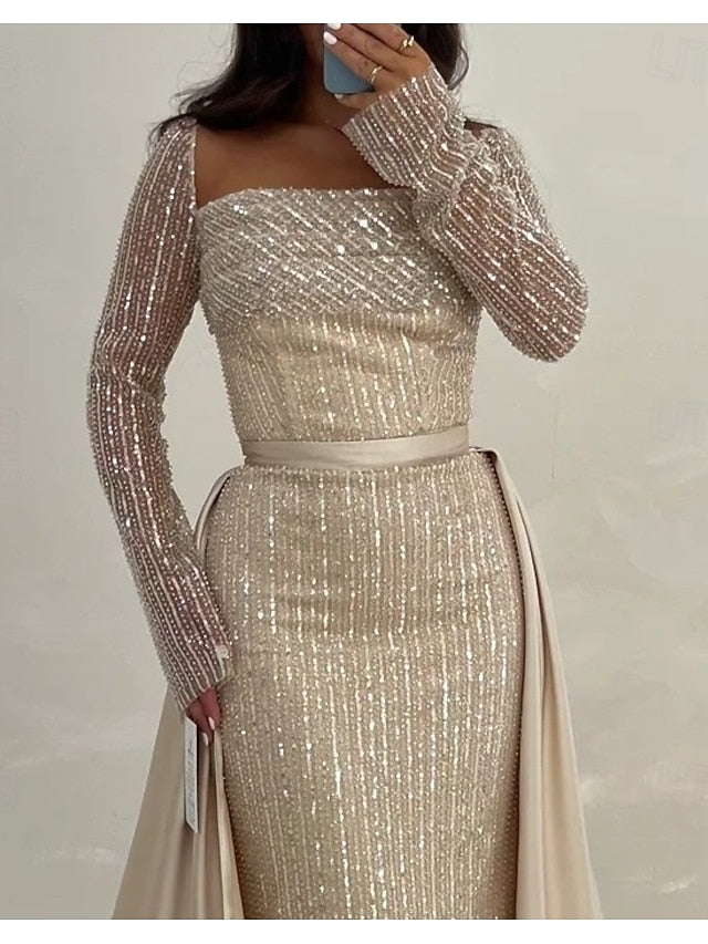 Evening Formal Dress Guest Gown A-Line Wedding Elegant Floor