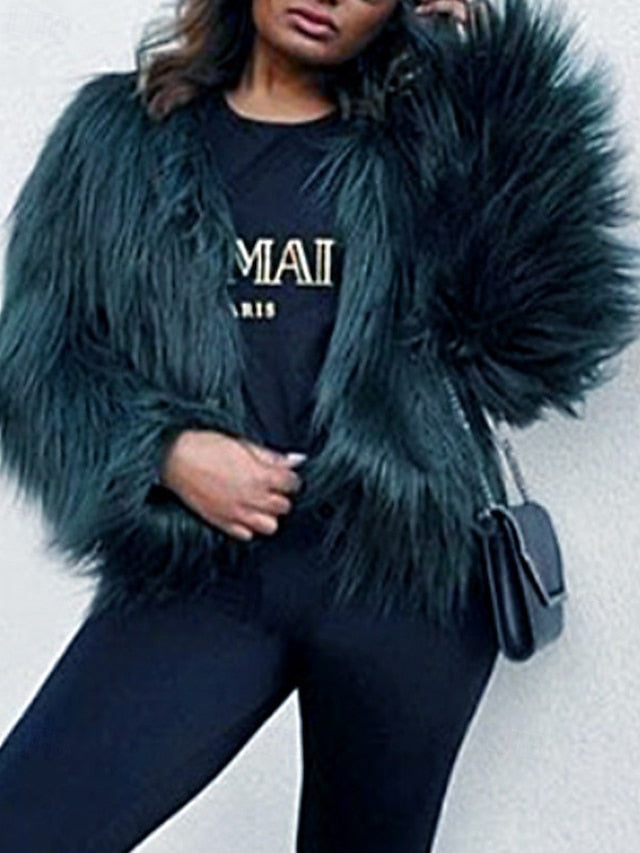 Furs Fur Comfortable Leathers Women's Coat Faux Warm