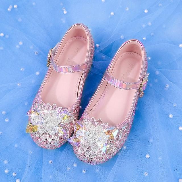 Princess Shoes Leather Girls' Flats Portable Walking PU