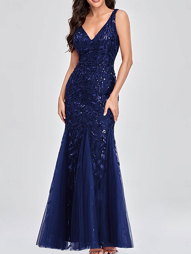 Bride the Floor Dress Neck V Mother Elegant of Party