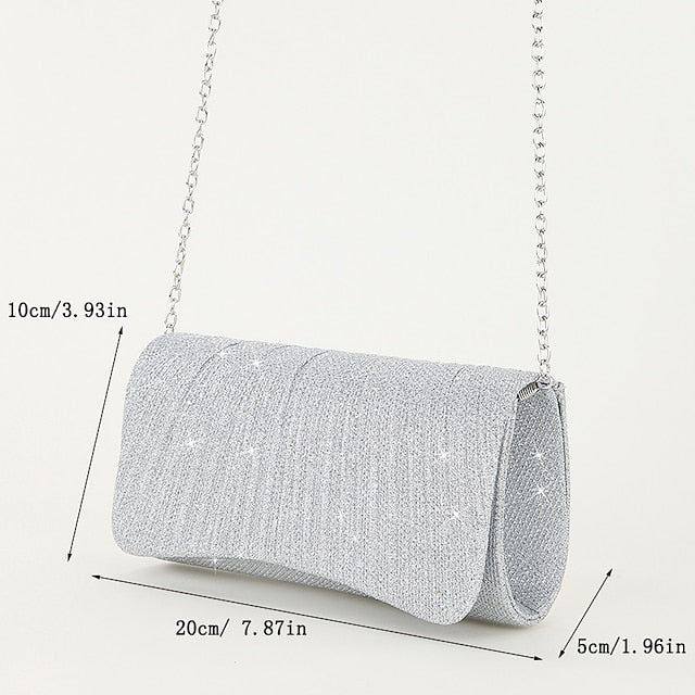 Evening Silver – Women's Clutch Purse Elegant Glitter