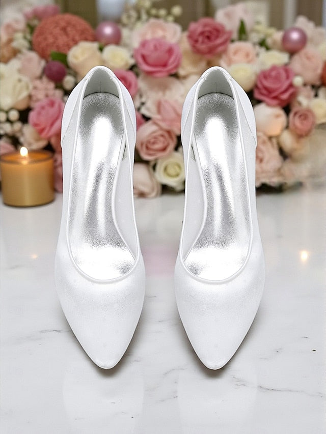 Wedding and Women's Shoes Mesh White Polka with Dot Low