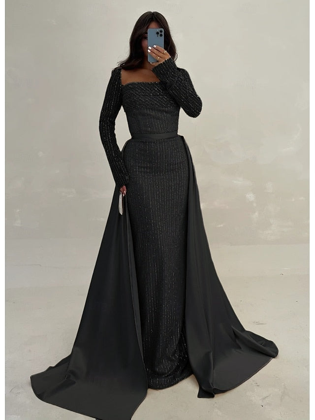 Evening Formal Dress Guest Gown A-Line Wedding Elegant Floor