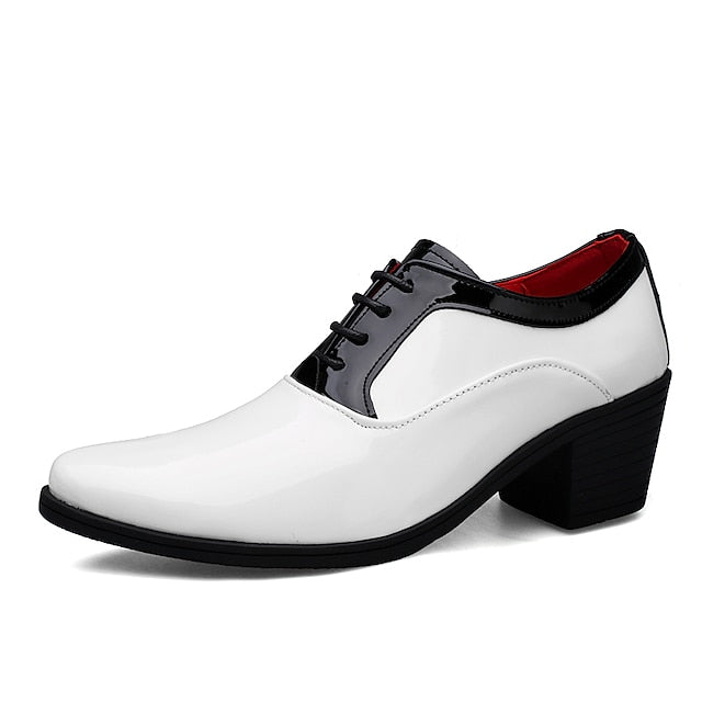 and White Red Patent – Shoes Oxford Faux Leather Men's