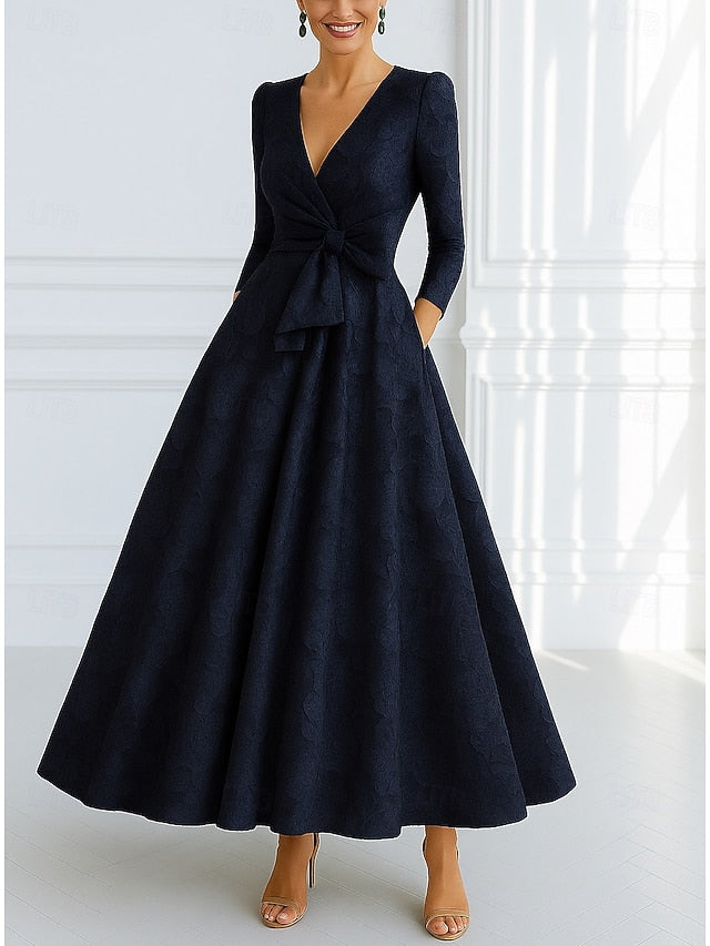A-Line Dress Elegant Wedding Red Formal Gown Evening Blue