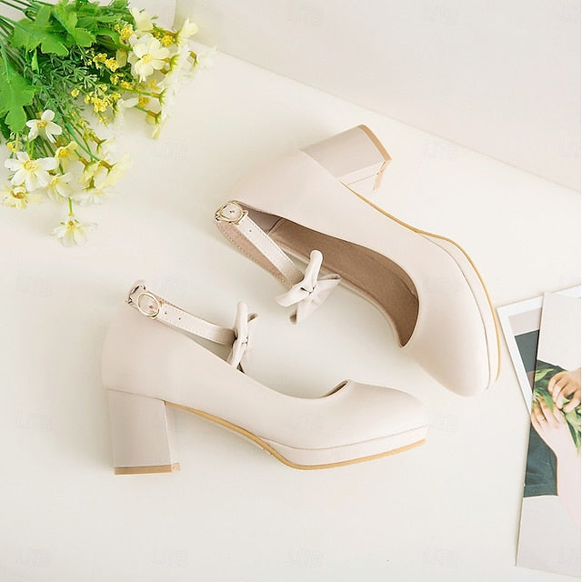White for Girls' Jane Perfect Weddings - Mary Bow Shoes