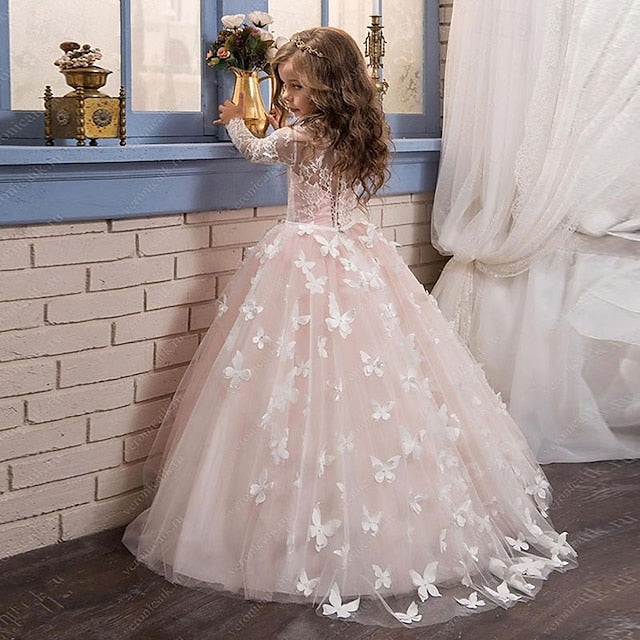 Color Solid Girls' Communion Kids First Dress Party