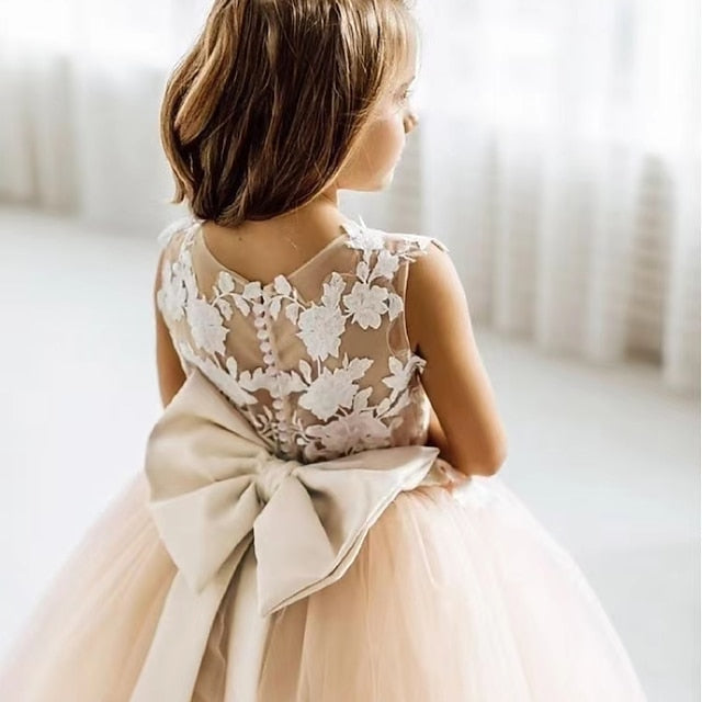 Dress Flower Color Kids Girls' Girl Solid Party