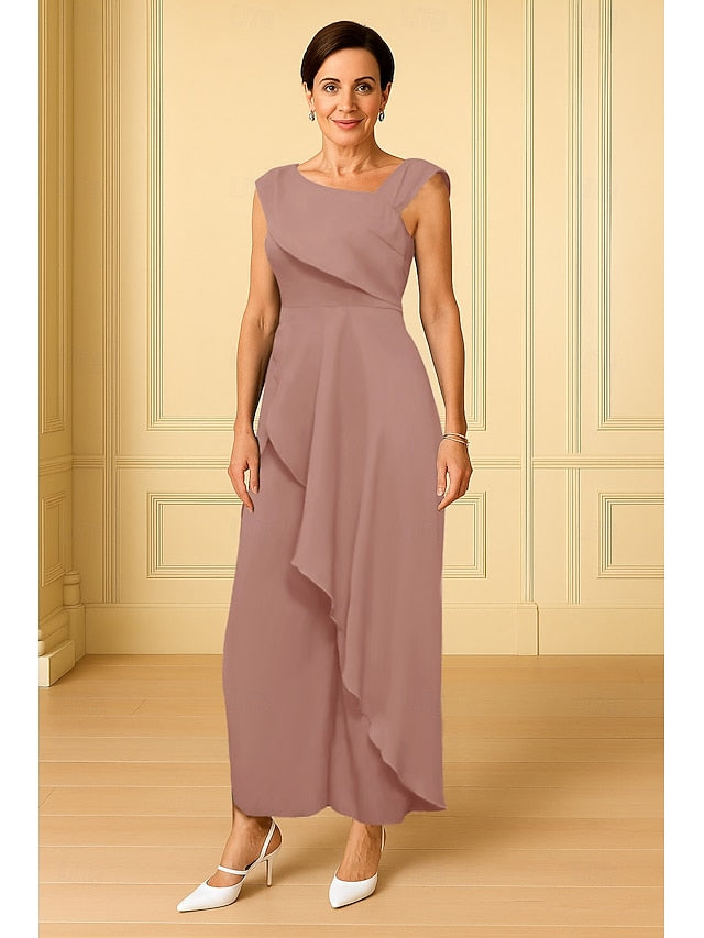 Mother Neck Dress of Elegant Jumpsuits the A-Line Bride V Simple