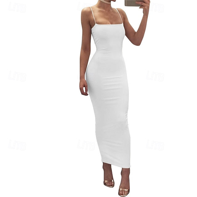 Women's Midi Dress White Dress Graduation Dress Party Dress