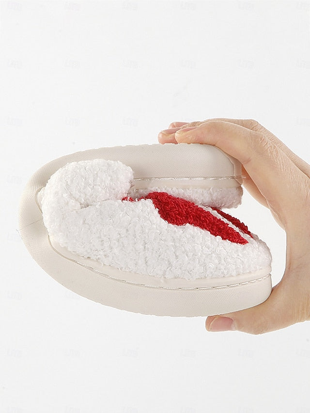 Women's with Soft Slippers and - Bowknot Design Red White