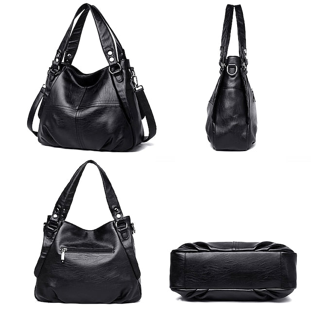 Tasche Burgund – Kunstleder Damen Groß Schultertasche