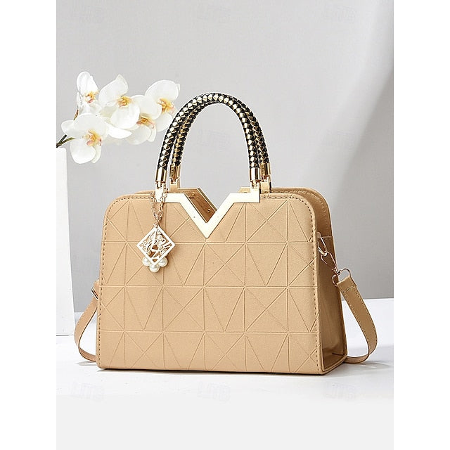 Handbag Faux with Elegant – Women's Pendant Pearl Leather
