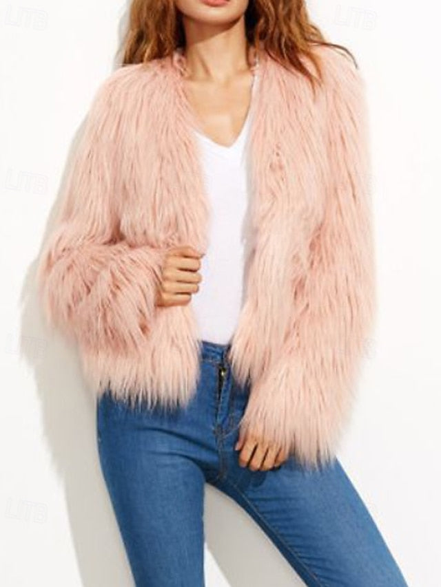 Furs Fur Comfortable Leathers Women's Coat Faux Warm