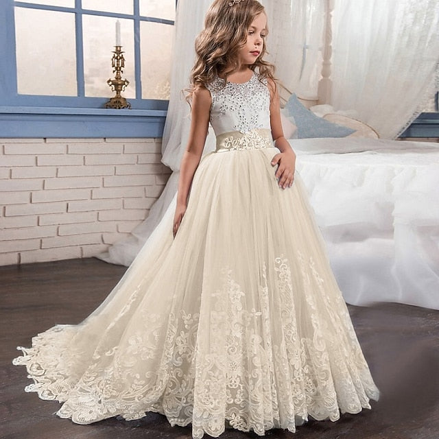 Kids Flower Girl Girls' Sleeveless Dress Wedding