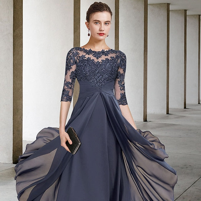 A-Line of Bride Plus Elegant Size Guest the Mother Dress Wedding