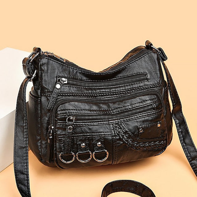Mehrere Crossbody mit Vintage Leder Damen Kunsttasche