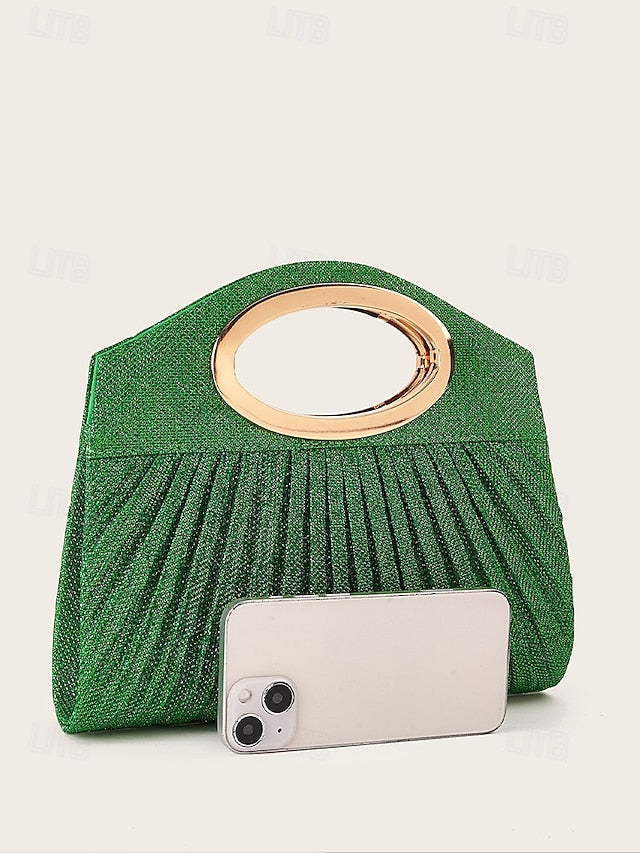 Handle Bag Women's Clutch with Evening Gold Glitter