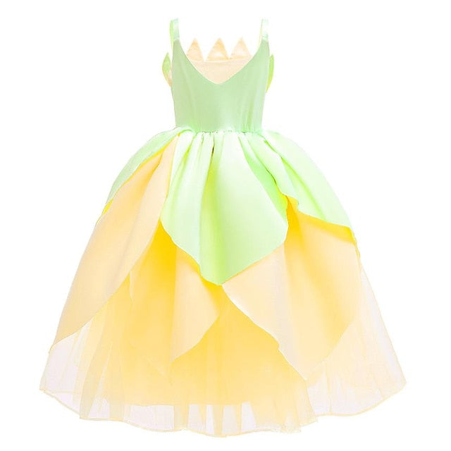 Theme Girl Dress Princess Tinker Fairytale Flower Tiana Bell