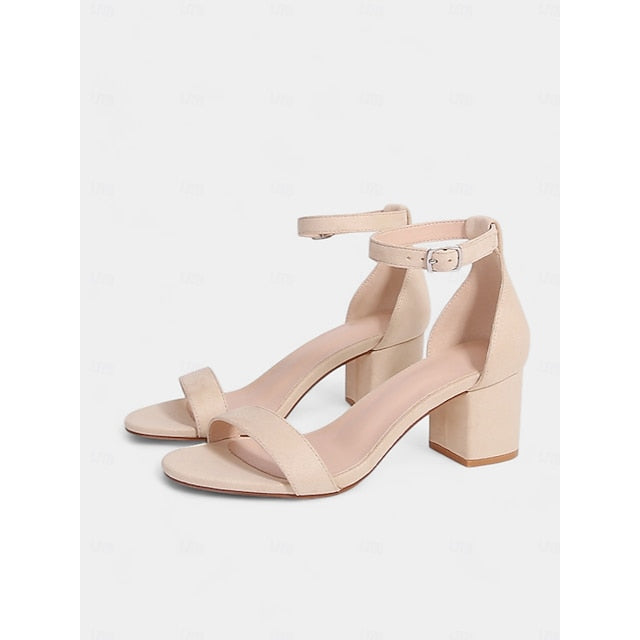 Stylish Ankle Gold Sandals Block with Glitter Heel Women's