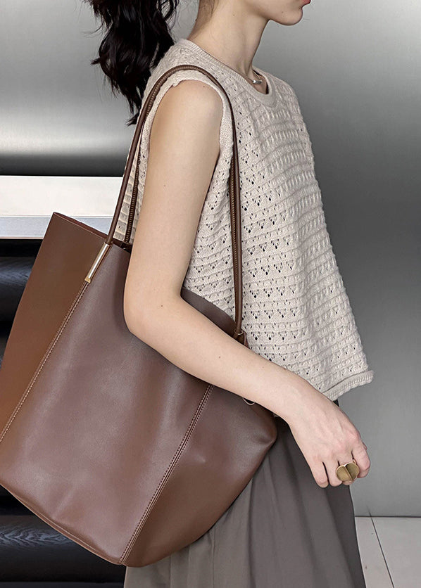 Khaki Aushöhlen Gemütliche Lose Strick Weste O Neck Herbst AF1010