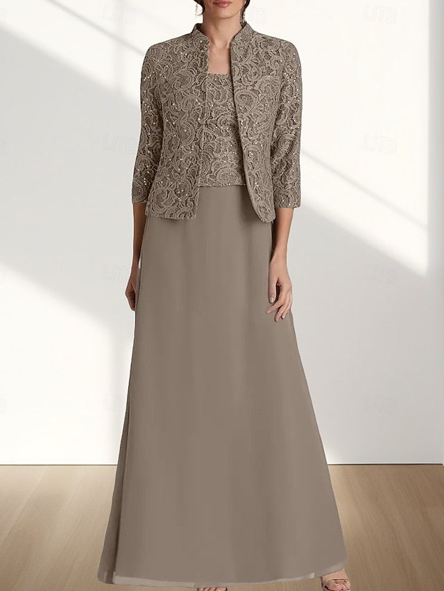 the Bride Wedding Elegant Mother Piece of Dress A-Line Guest Two