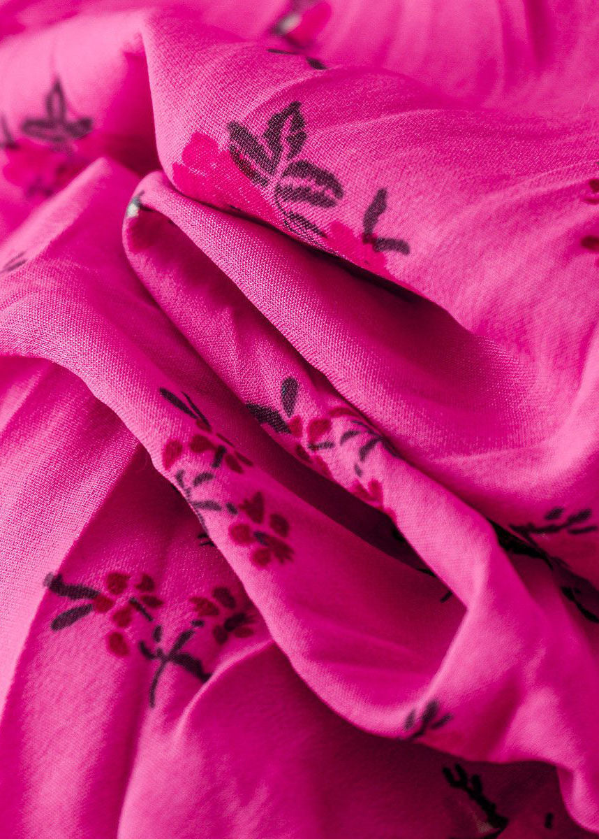 Jupe décontractée en coton à imprimé froissé rose pour l'été AZ1030
