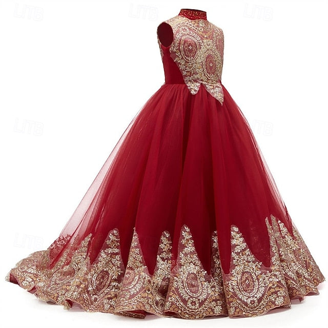 Kid's Dress Evening Flower Gown Girl Formal Girls'
