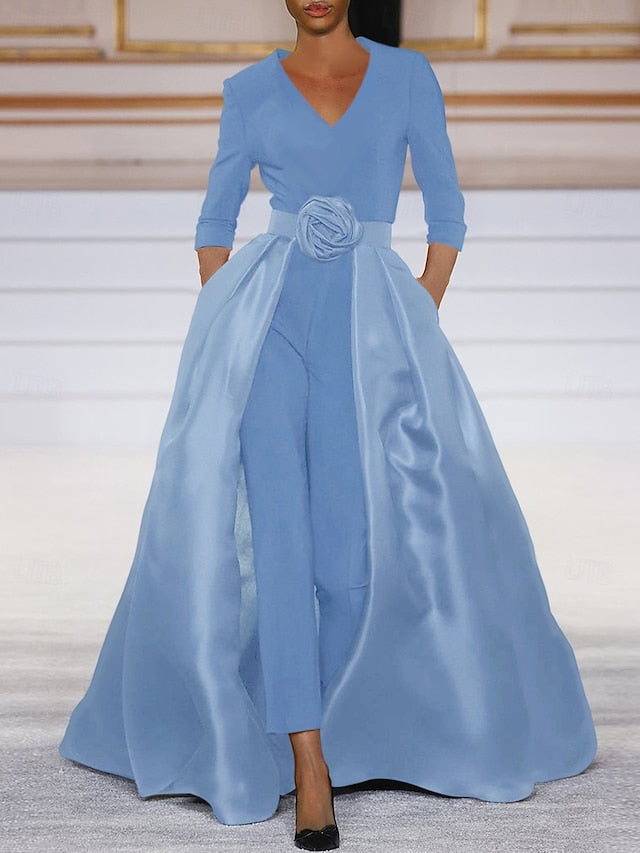the of Bride Dress Mother Simple With Elegant Jumpsuit Overskirt