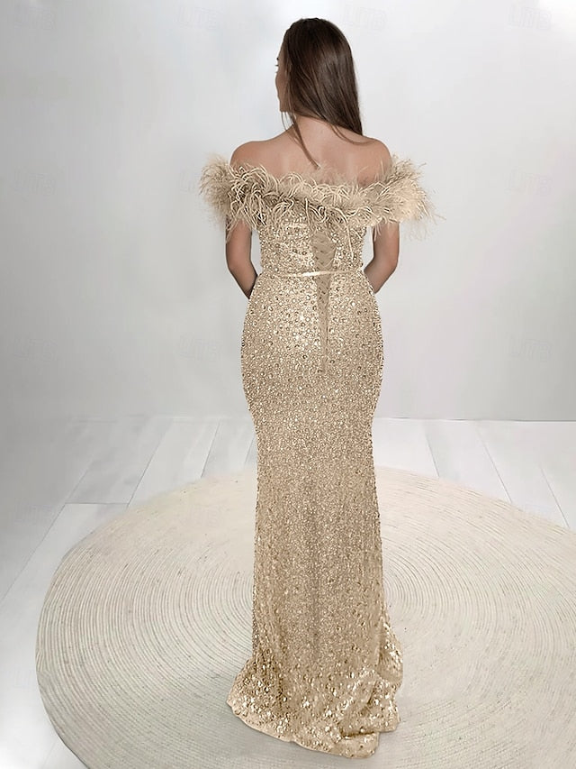 Elegant Mermaid Formal Gown Floor Evening Length Dress