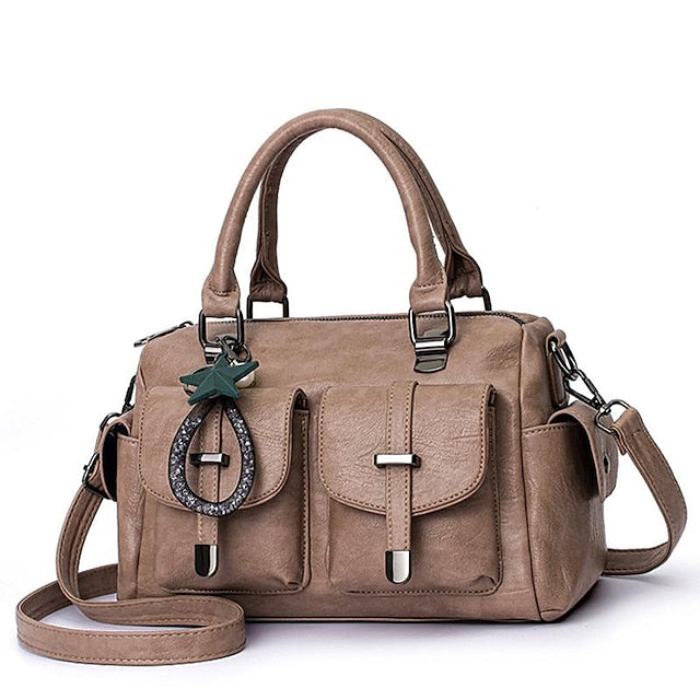 Stylish Large – Women's Blue Leather Handbag Faux