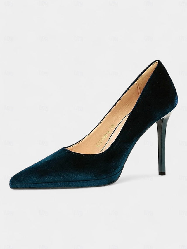with Pumps Velvet Stiletto Burgundy Women's Heel and