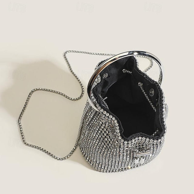 Sac à main en cuir PU pour femme, pochette avec chaîne, soirée, mariage, fête