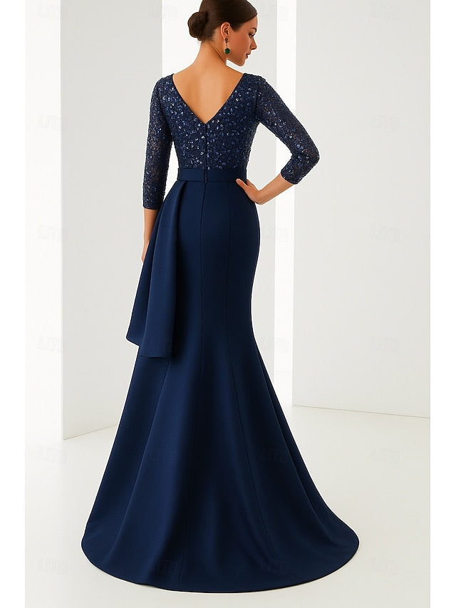 Wedding Blue Formal Mermaid Elegant Gown Black Dress Evening
