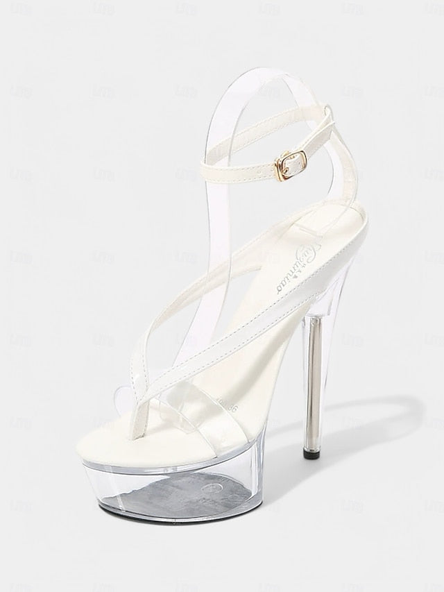 Lavender Nightclub Sexy Platform – Heel Clear Sandals