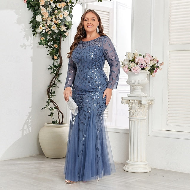 Dress Sparkle Mermaid Formal Trumpet / Floor Evening Gown