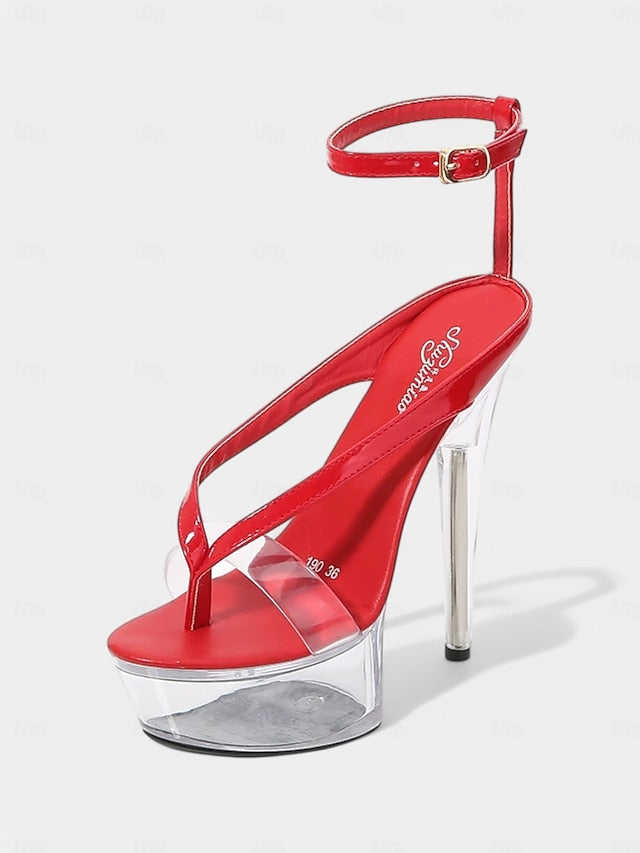 Lavender Nightclub Sexy Platform – Heel Clear Sandals