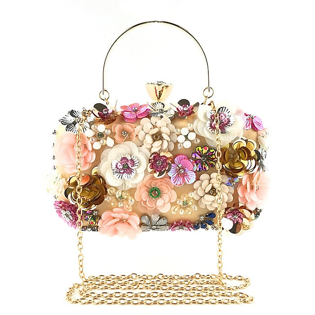 Flower Clutch – Evening Women's Floral Embellished 3D