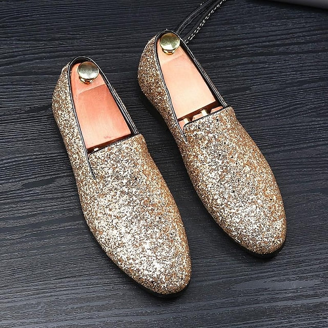 Glitter Loafers Red - Slip On Men's